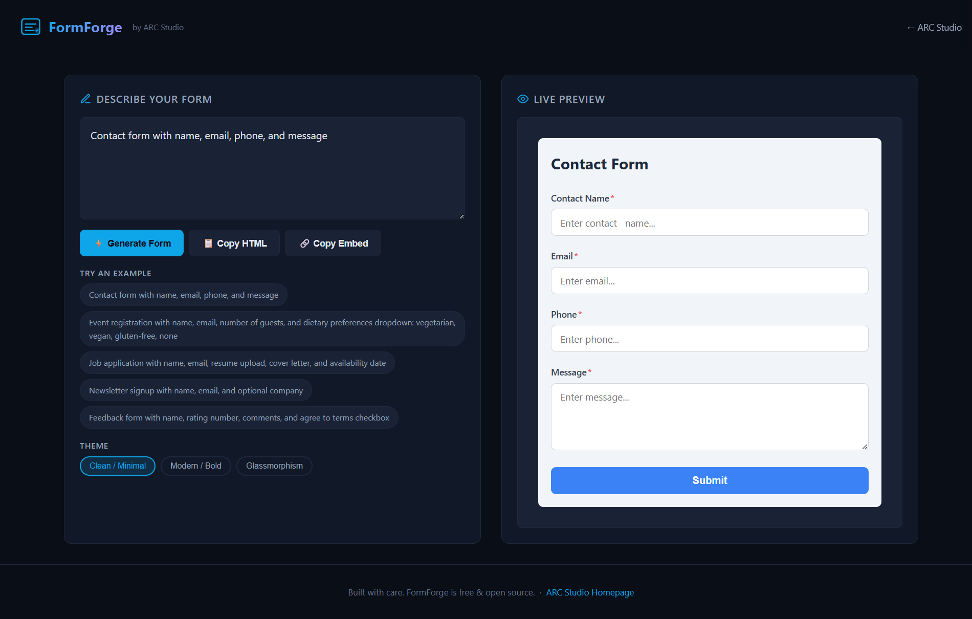 FormForge - AI Form Generator